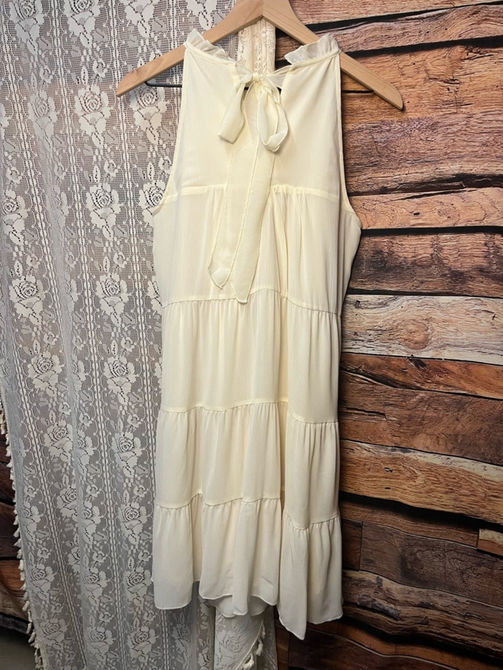 Kirundo Women's Cream Tiered Halter Dress (rack) - Picture 5 of 10